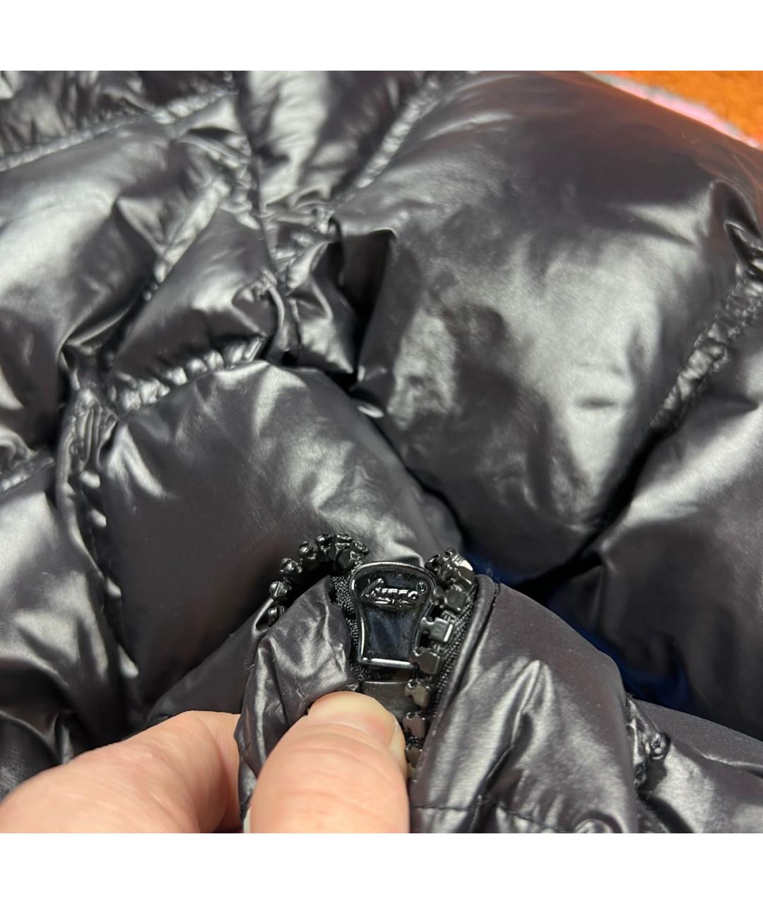 MONCLER Черный полиэстеровый пуховик, фото 8