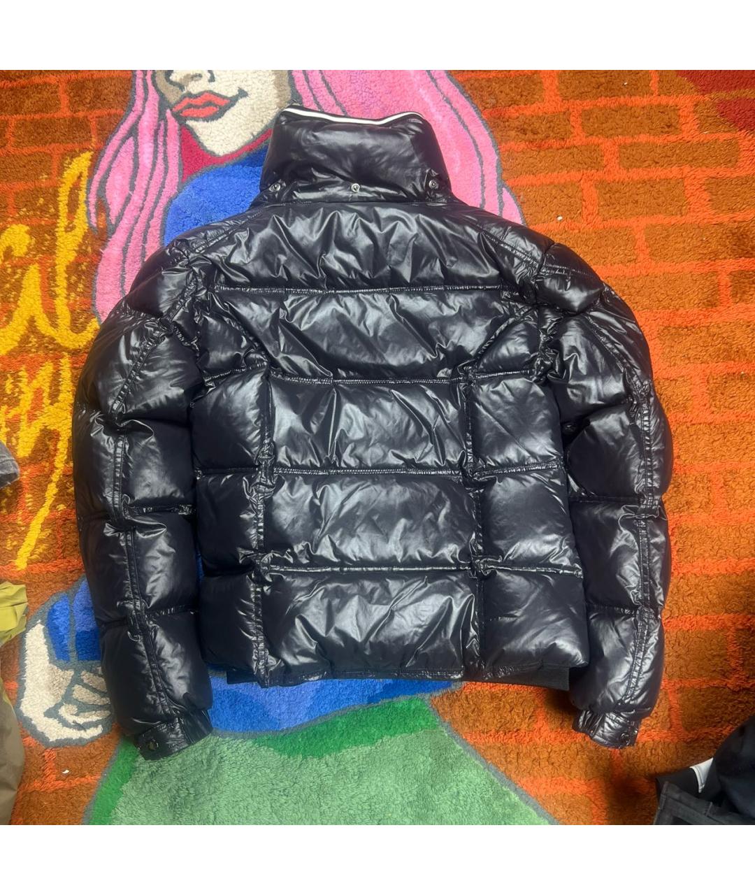 MONCLER Черный полиэстеровый пуховик, фото 2
