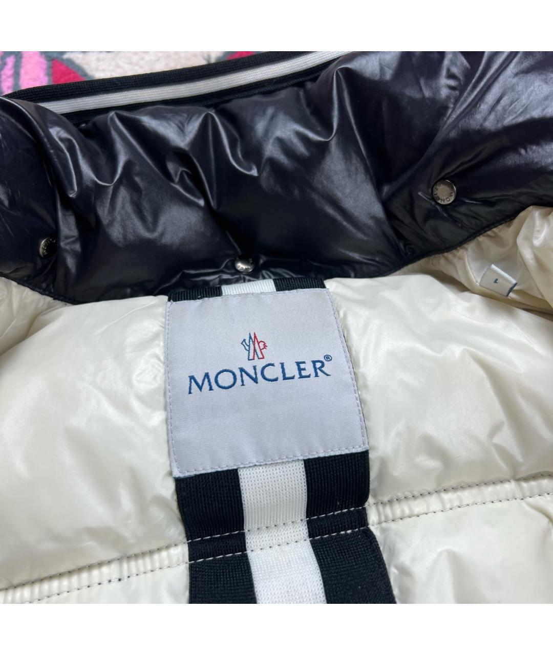 MONCLER Черный полиэстеровый пуховик, фото 3