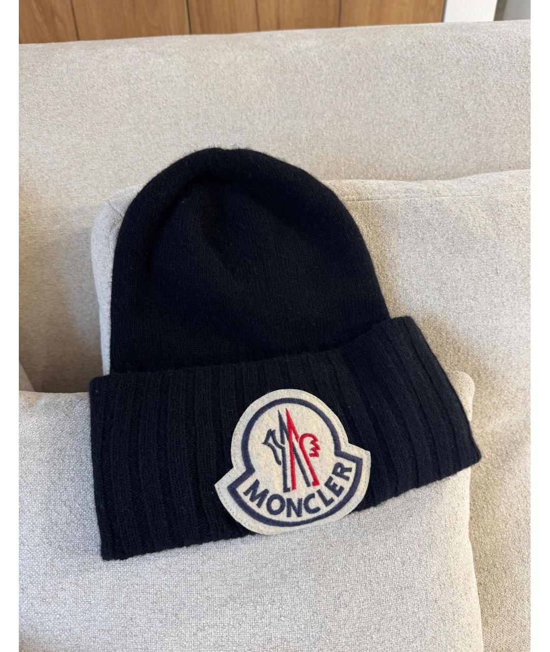 MONCLER Черная шапка, фото 2