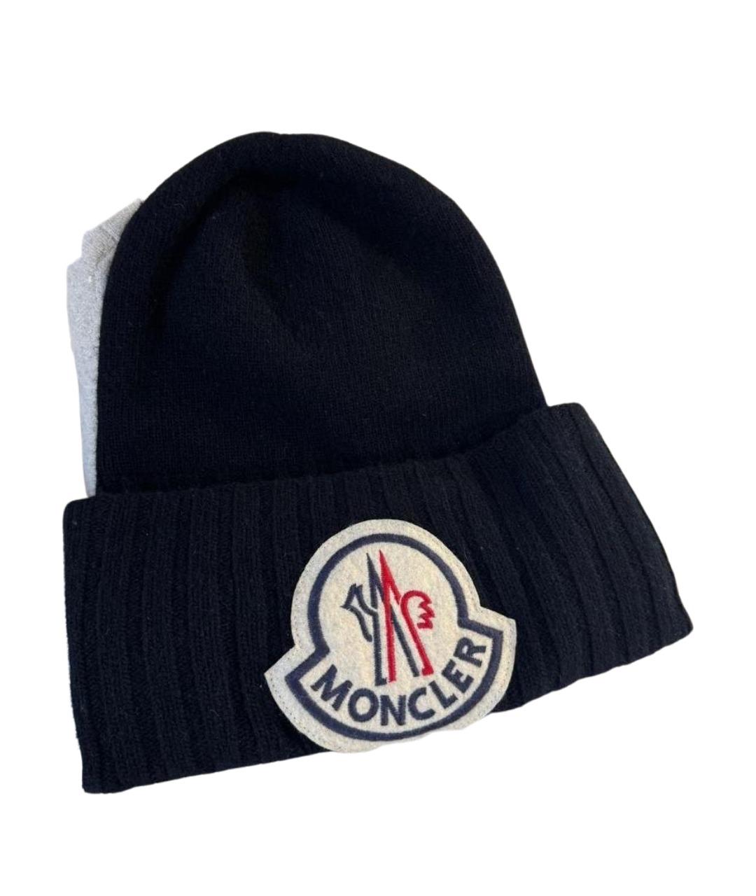 MONCLER Черная шапка, фото 4