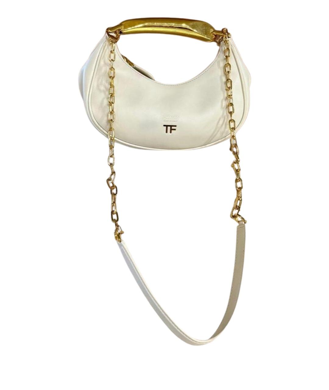 TOM FORD Белая кожаная сумка через плечо, фото 1