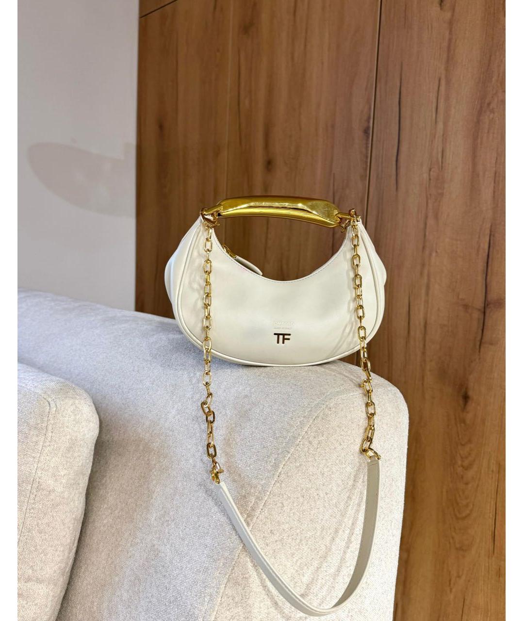 TOM FORD Белая кожаная сумка через плечо, фото 3