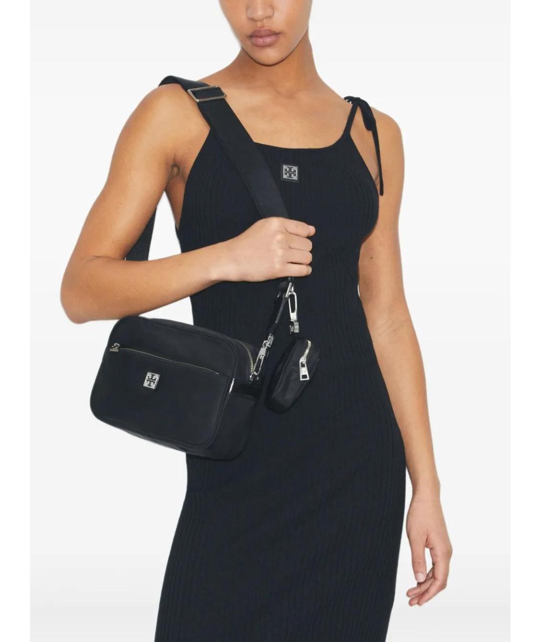 TORY BURCH Черная синтетическая сумка через плечо, фото 2