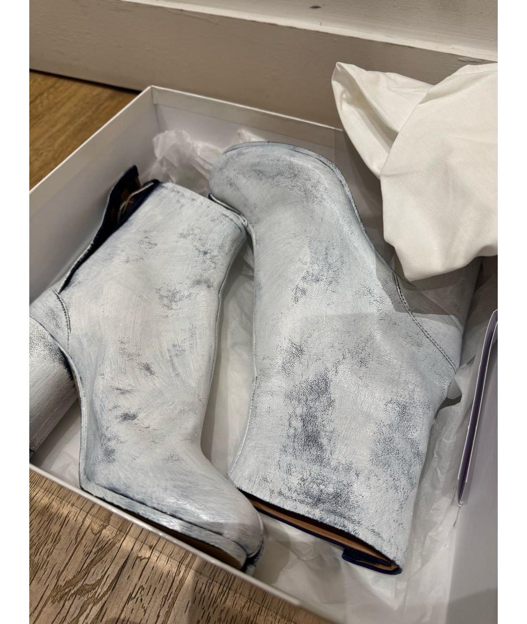 MAISON MARGIELA Белые кожаные ботильоны, фото 7