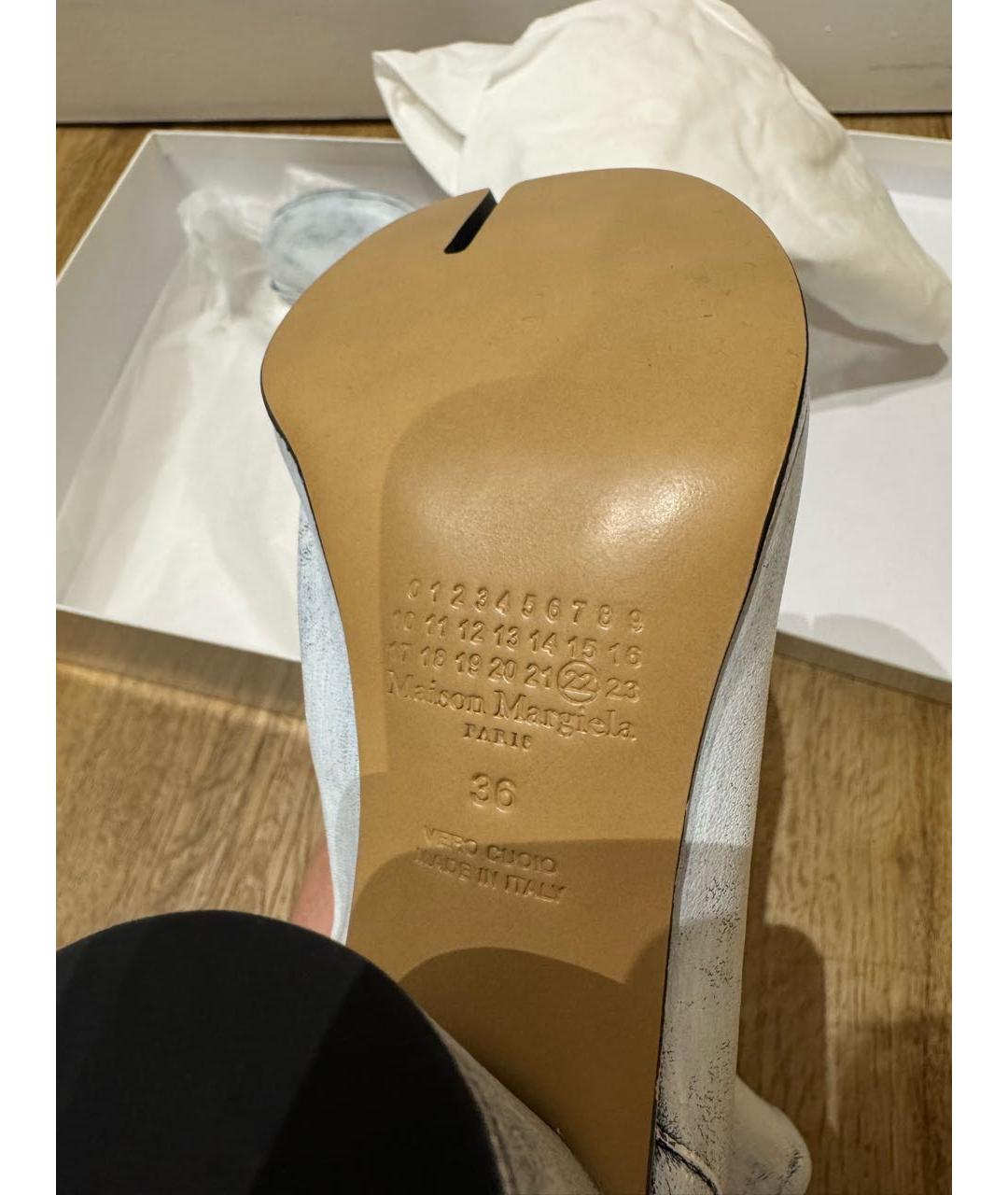 MAISON MARGIELA Белые кожаные ботильоны, фото 8