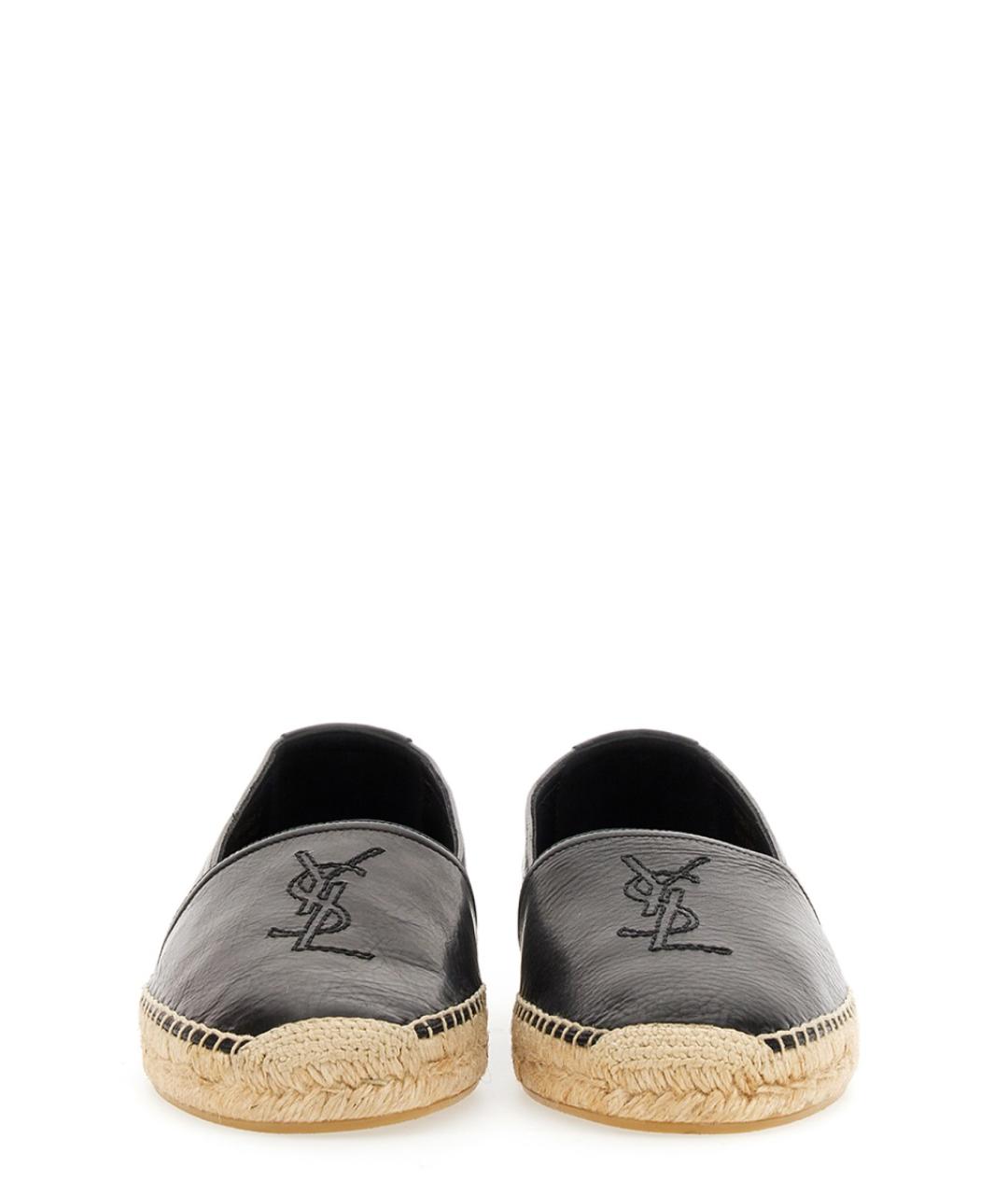 SAINT LAURENT Черные кожаные эспадрильи, фото 4