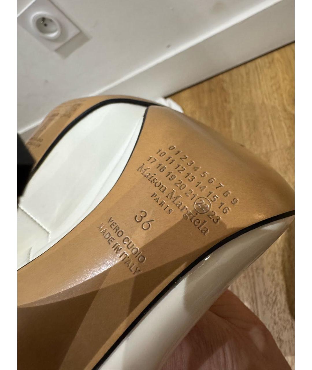 MAISON MARGIELA Белые туфли из лакированной кожи, фото 8