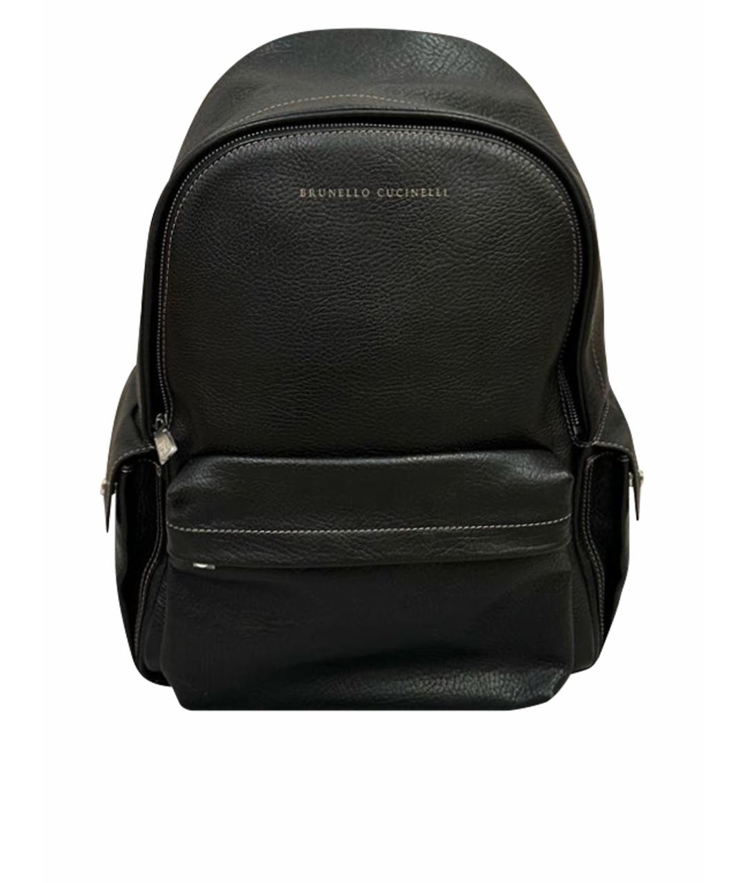 BRUNELLO CUCINELLI Черный кожаный рюкзак, фото 1