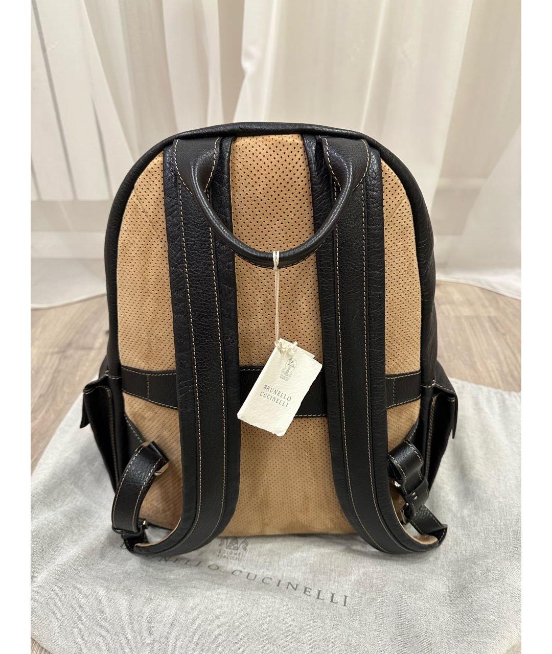 BRUNELLO CUCINELLI Черный кожаный рюкзак, фото 3