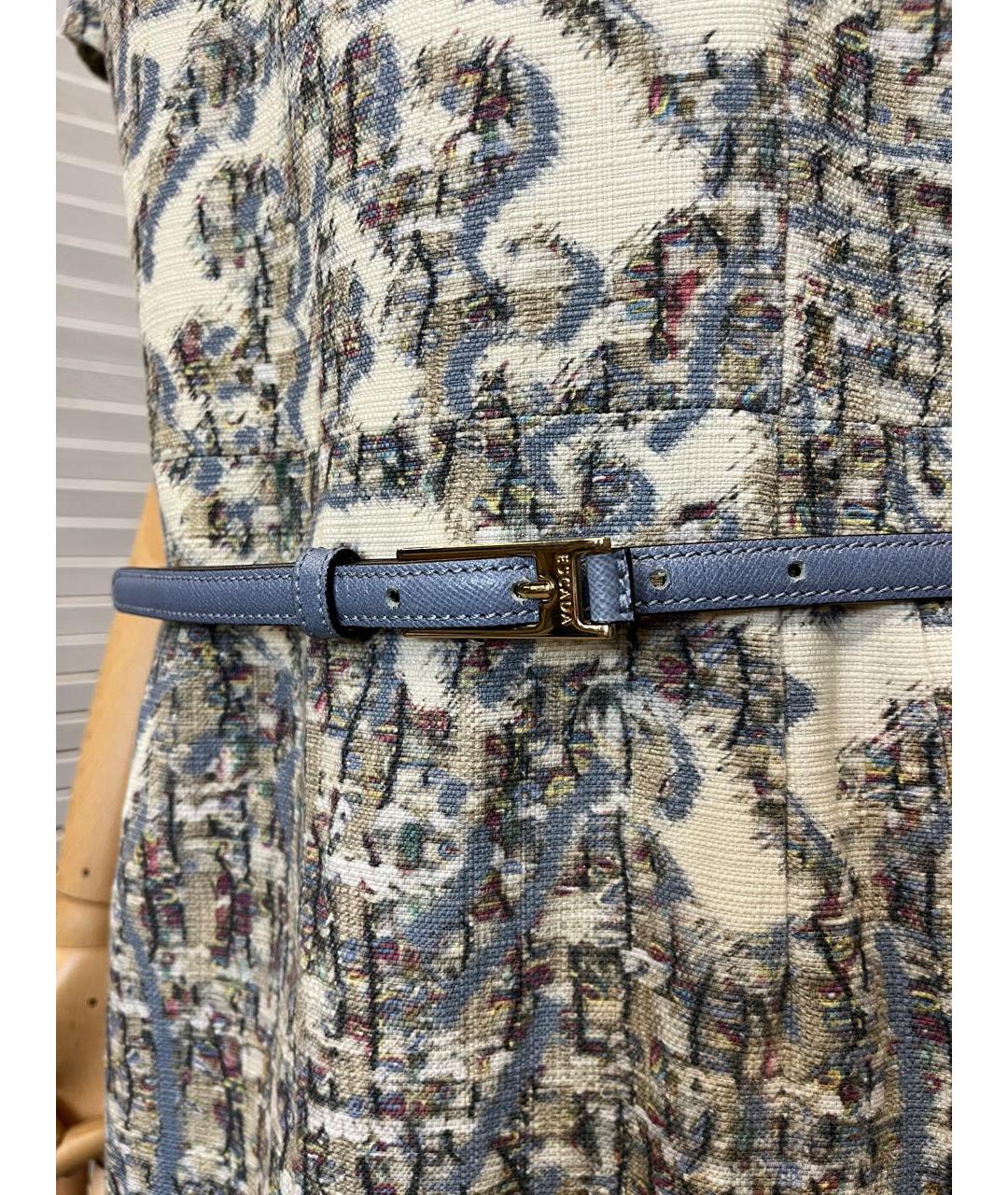 ESCADA Голубое хлопковое повседневное платье, фото 2