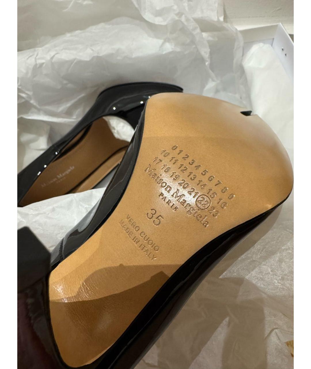 MAISON MARGIELA Черные туфли из лакированной кожи, фото 6