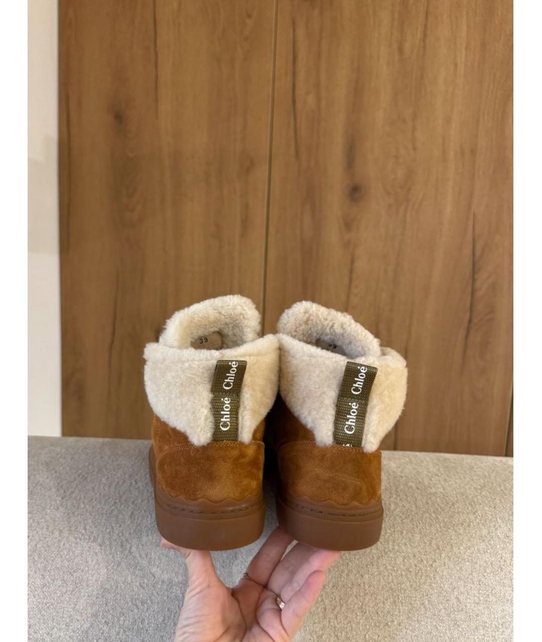 CHLOE Коричневые замшевые ботинки, фото 2