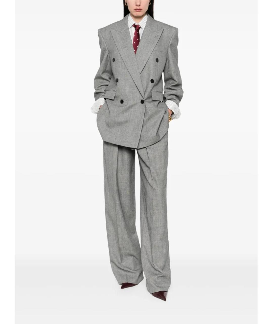 SAINT LAURENT Серый шерстяной жакет/пиджак, фото 2