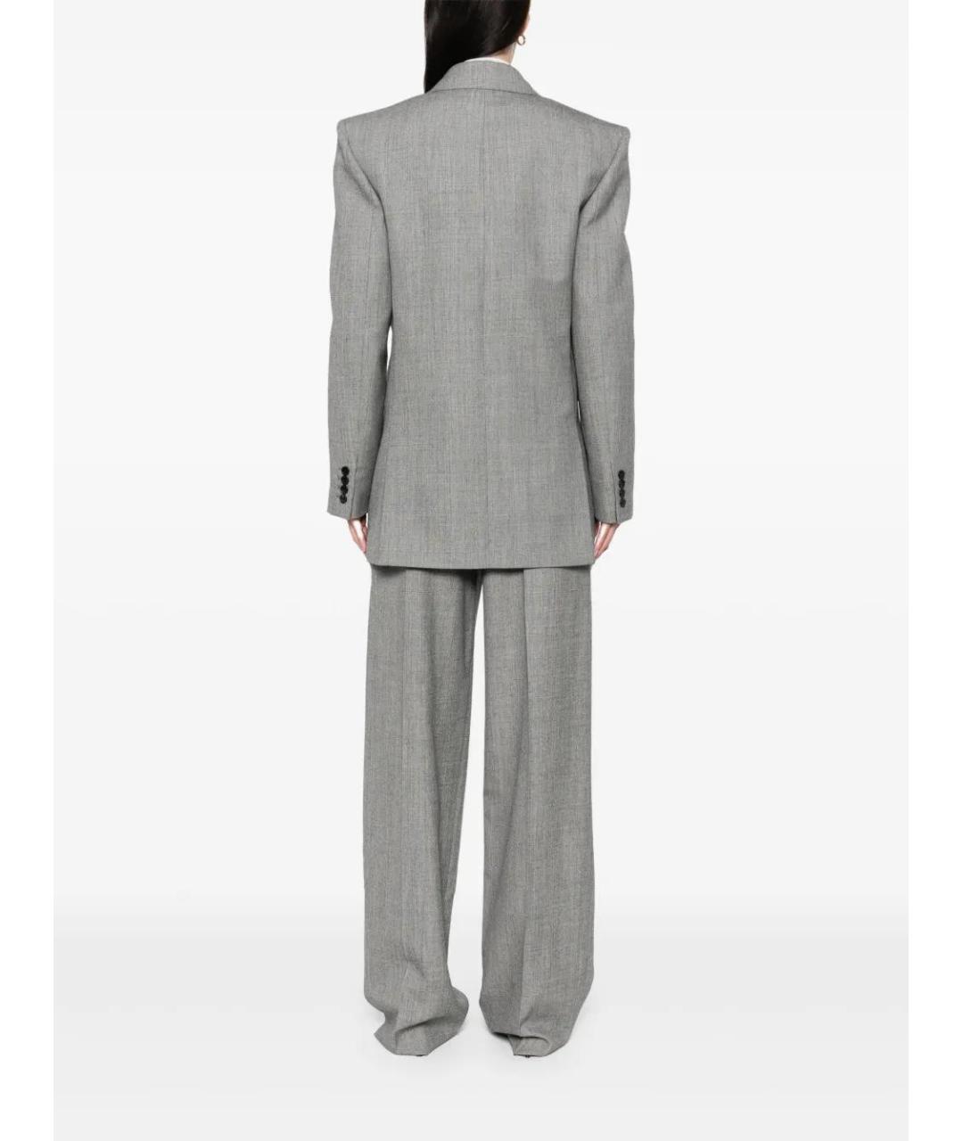 SAINT LAURENT Серый шерстяной жакет/пиджак, фото 4