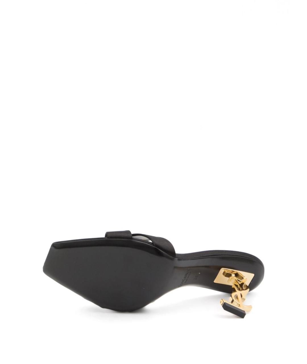 SAINT LAURENT Черные текстильные мюли, фото 3