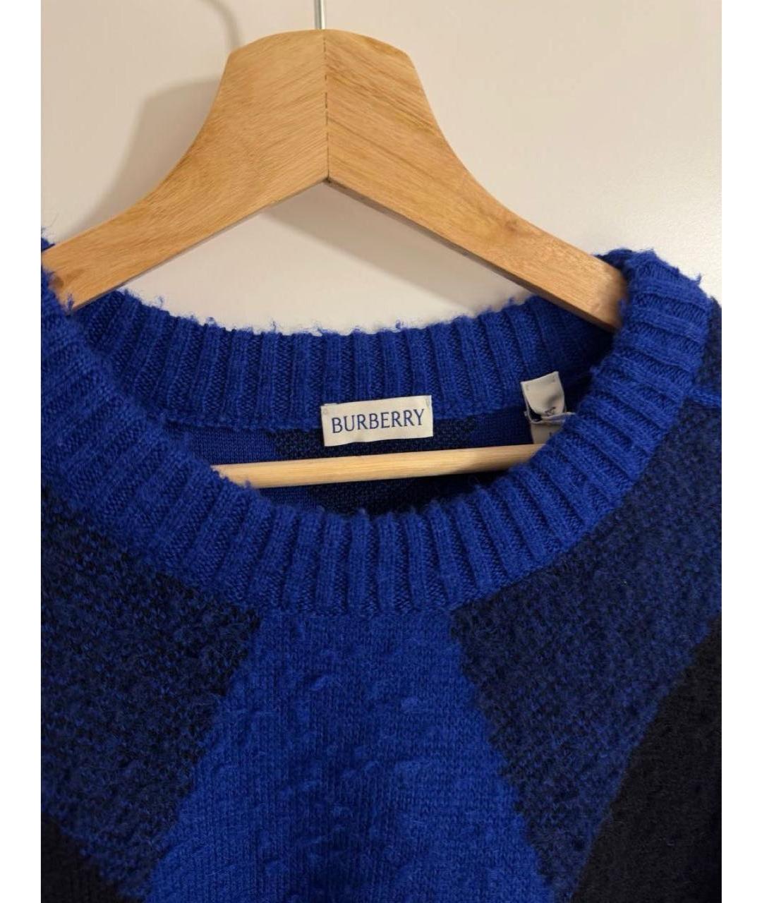 BURBERRY Синий шерстяной джемпер / свитер, фото 4