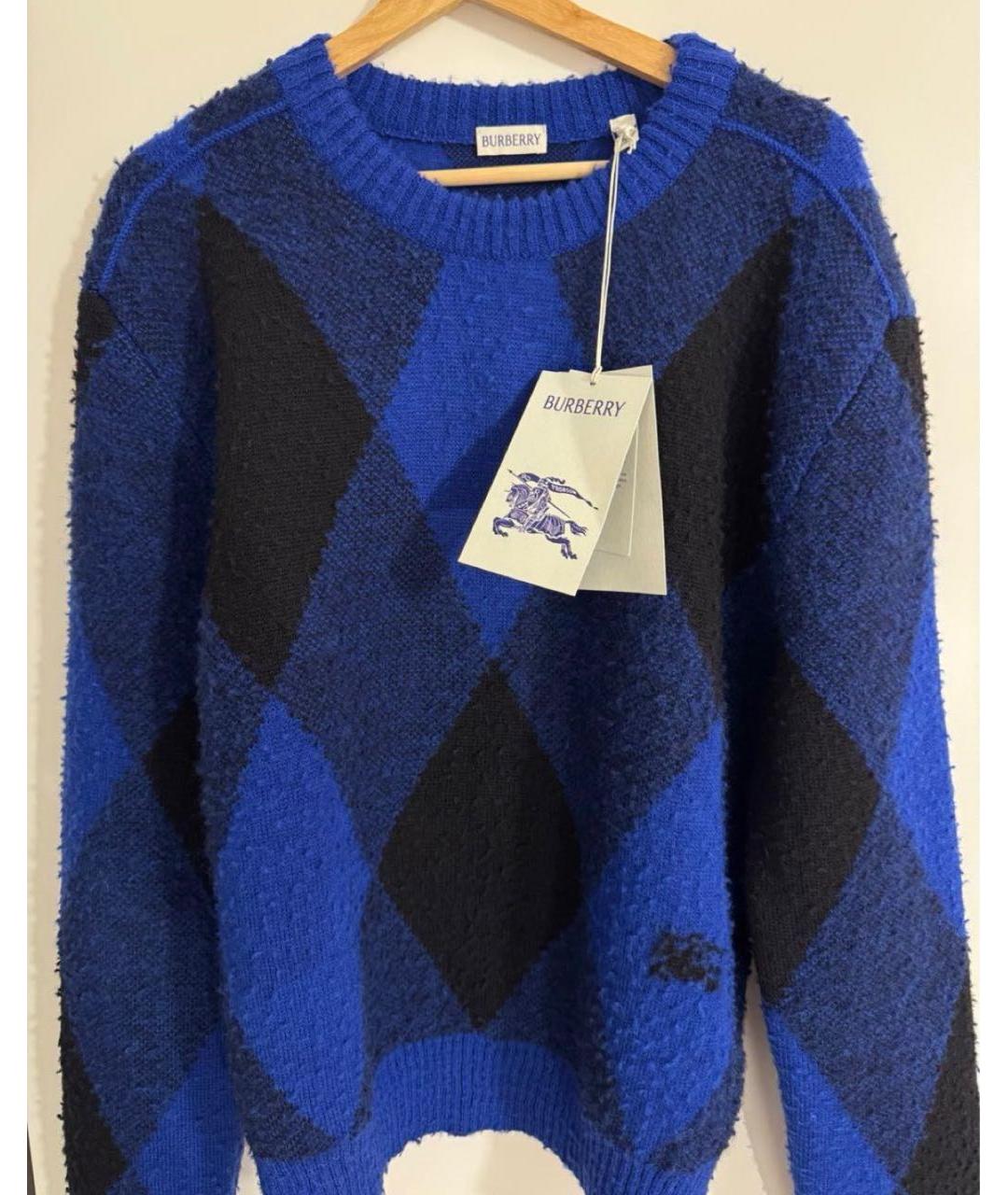 BURBERRY Синий шерстяной джемпер / свитер, фото 8