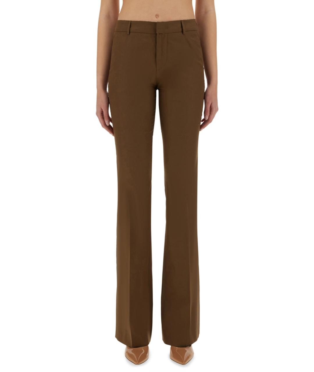 PT TORINO Коричневые хлопковые прямые брюки, фото 2