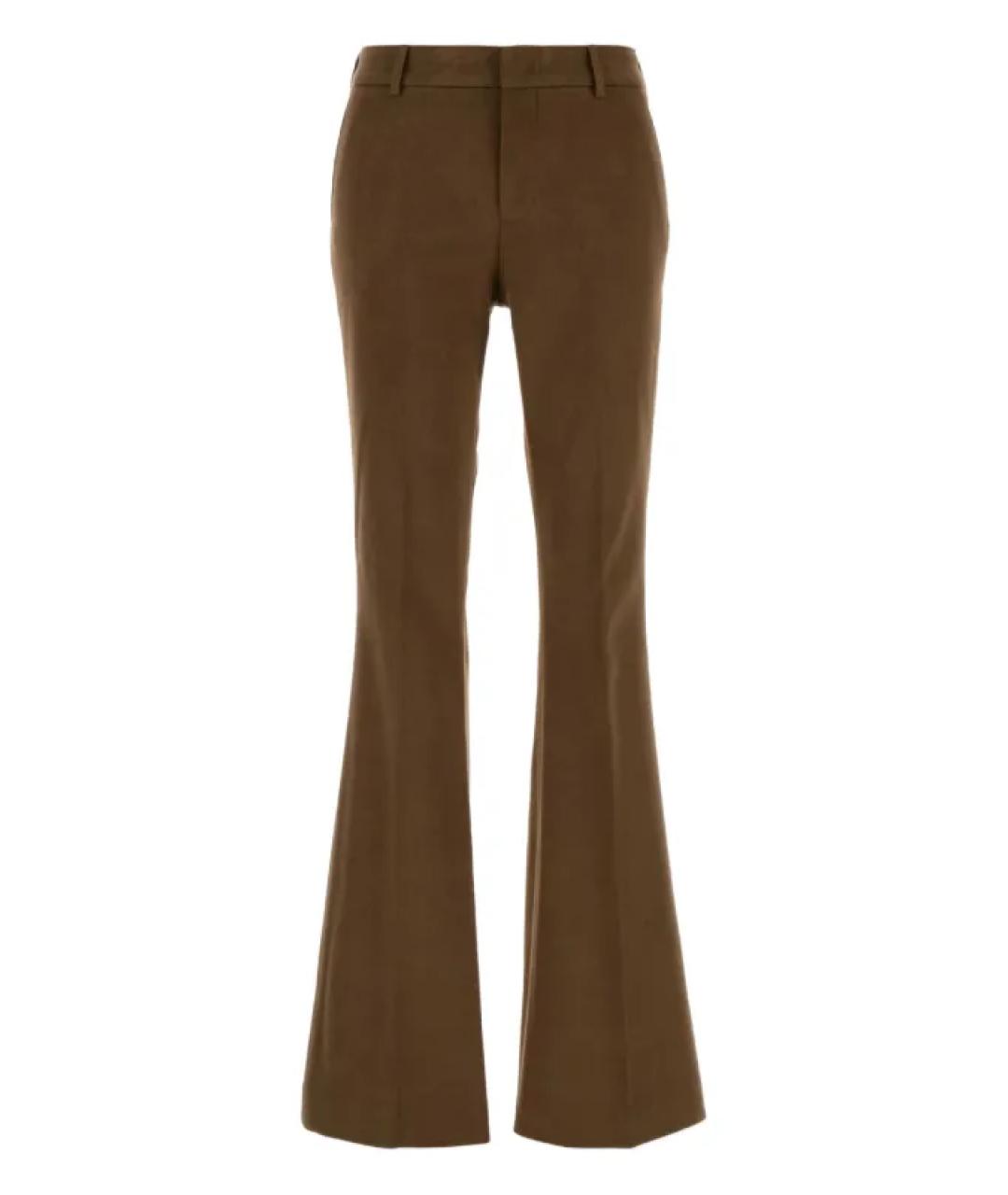 PT TORINO Коричневые хлопковые прямые брюки, фото 1
