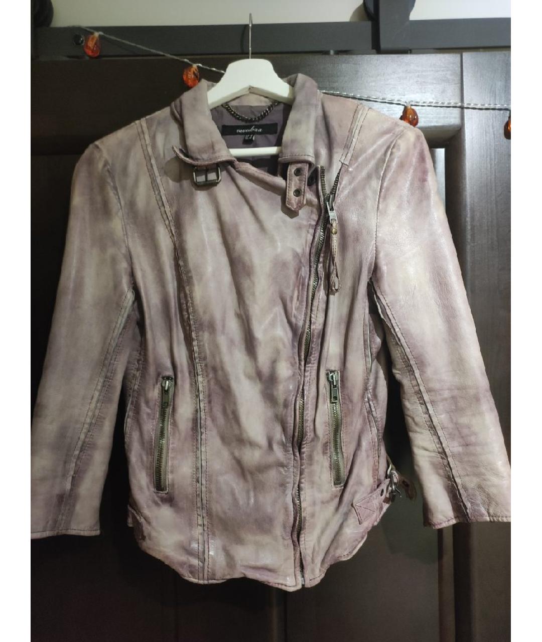 MUUBAA Фиолетовая кожаная куртка, фото 6