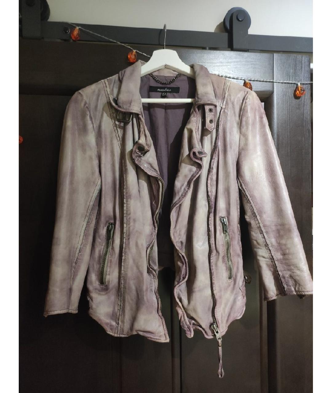 MUUBAA Фиолетовая кожаная куртка, фото 8