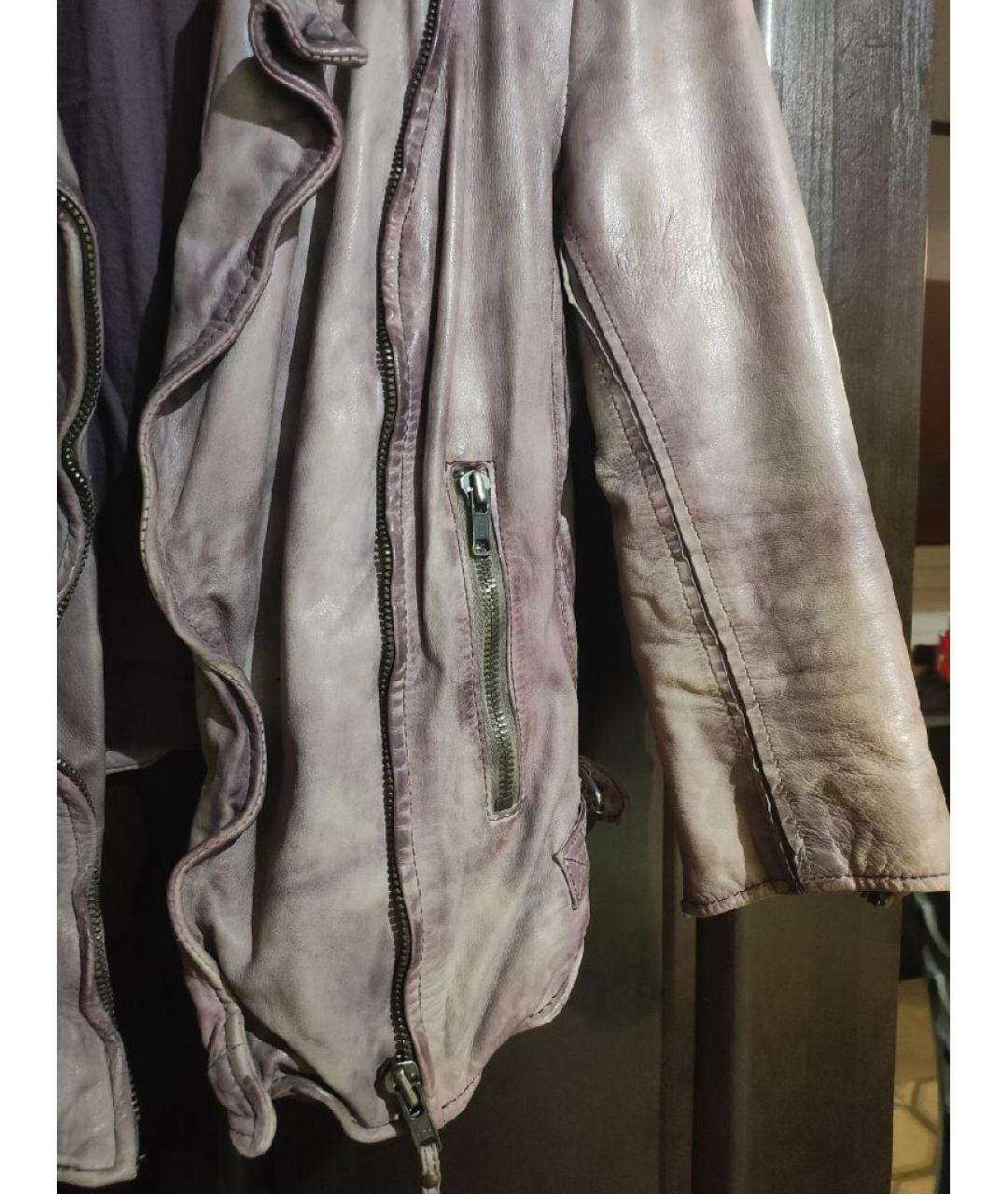 MUUBAA Фиолетовая кожаная куртка, фото 5