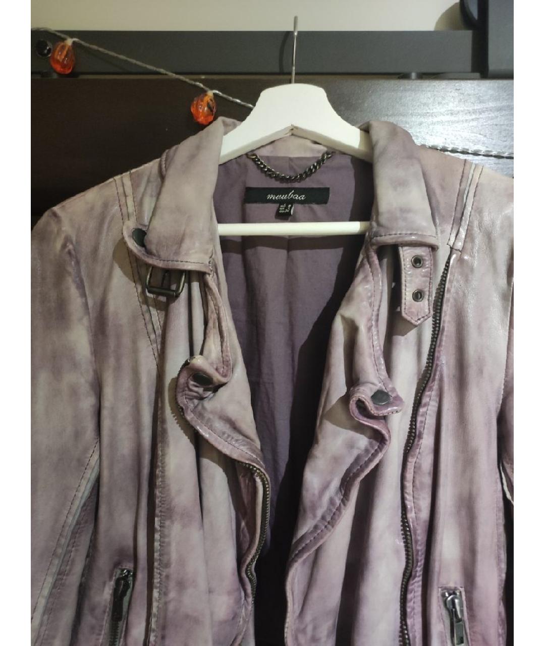 MUUBAA Фиолетовая кожаная куртка, фото 3