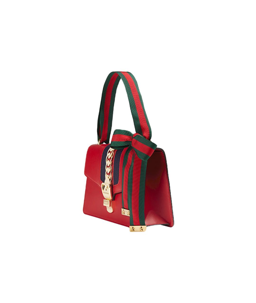 GUCCI Красная кожаная сумка через плечо, фото 4