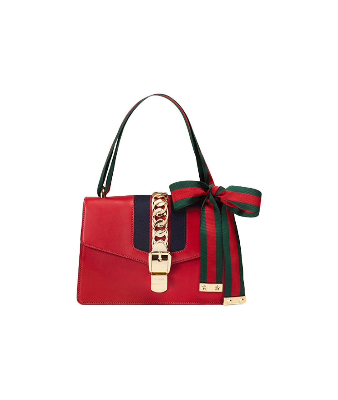 GUCCI Красная кожаная сумка через плечо, фото 3