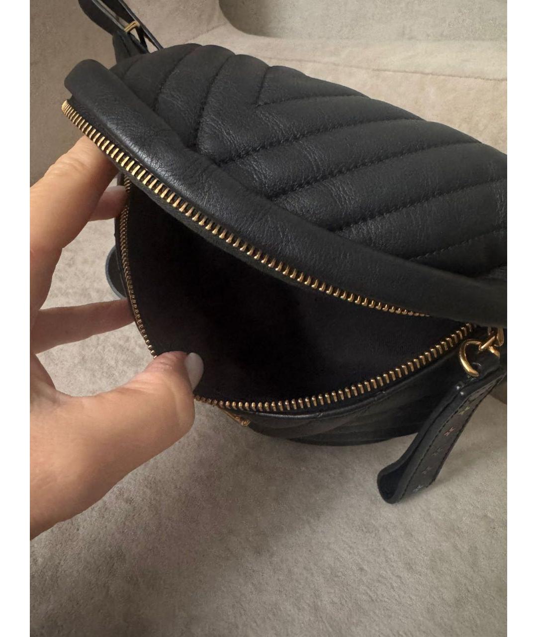 LOUIS VUITTON Черная кожаная поясная сумка, фото 7