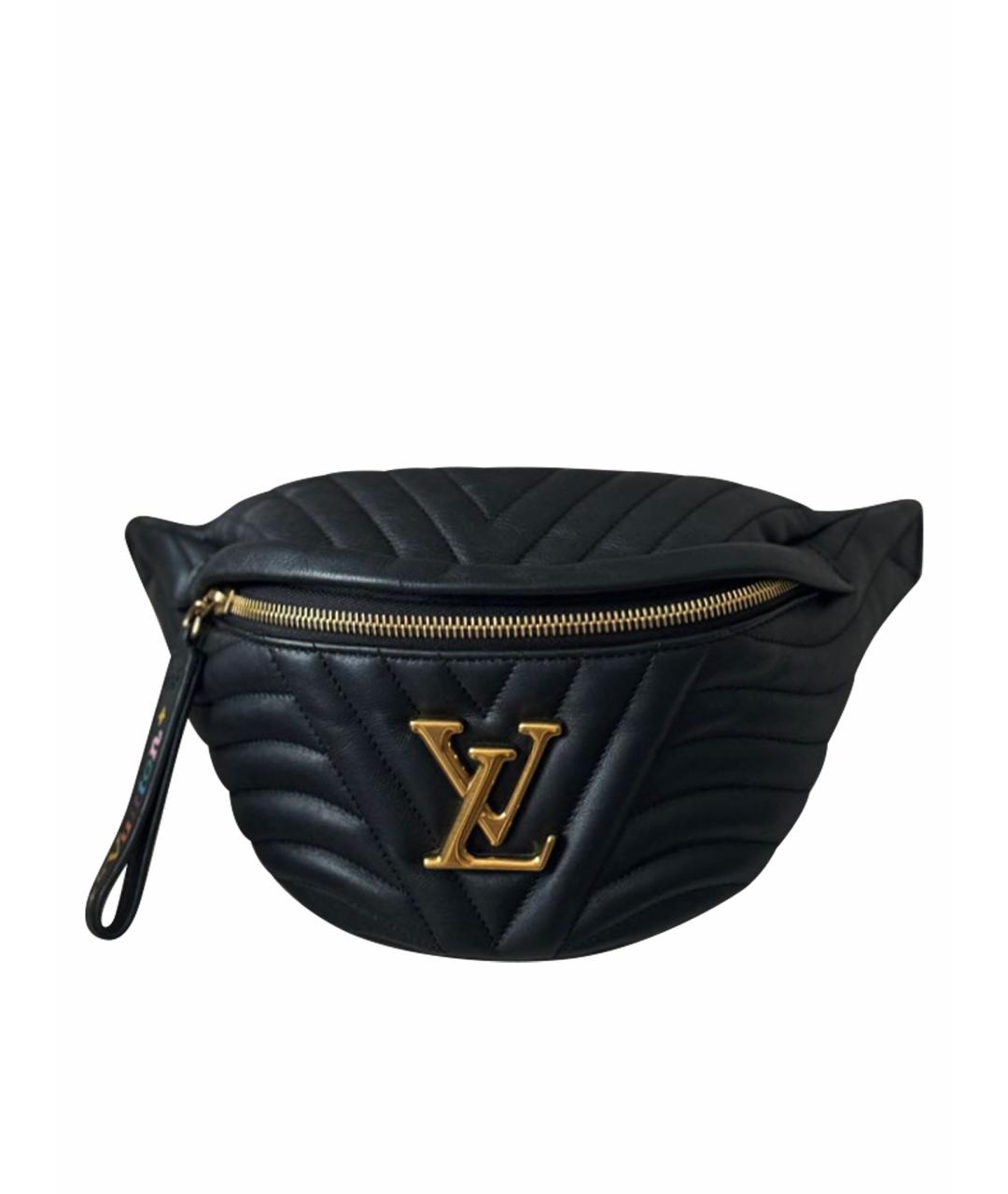 LOUIS VUITTON Черная кожаная поясная сумка, фото 1