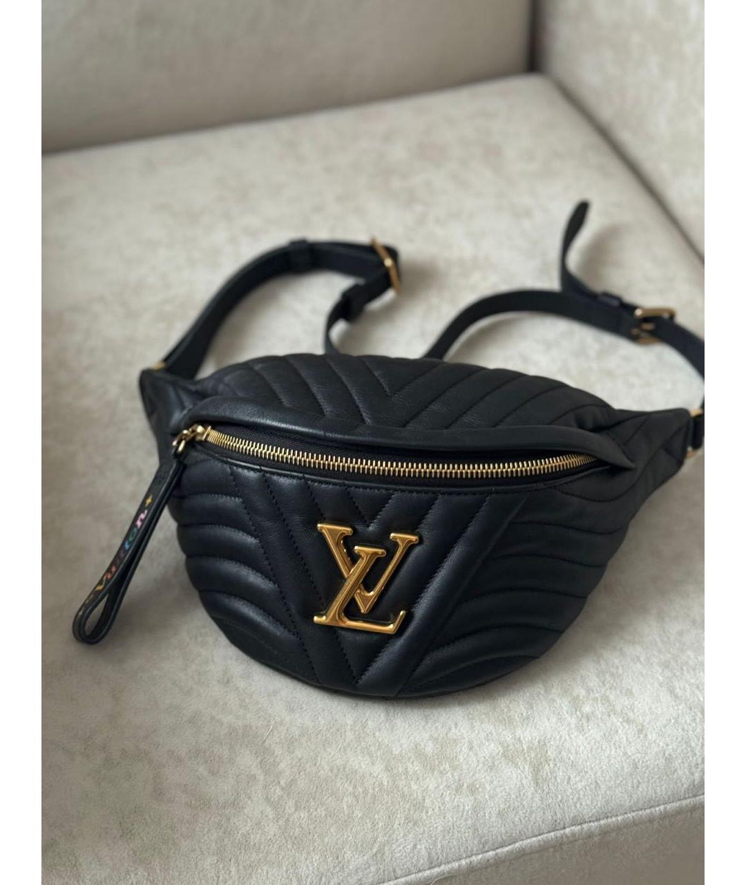 LOUIS VUITTON Черная кожаная поясная сумка, фото 9