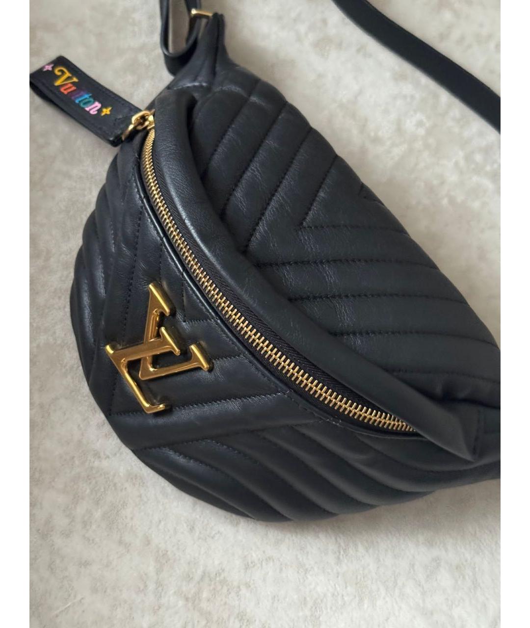 LOUIS VUITTON Черная кожаная поясная сумка, фото 3