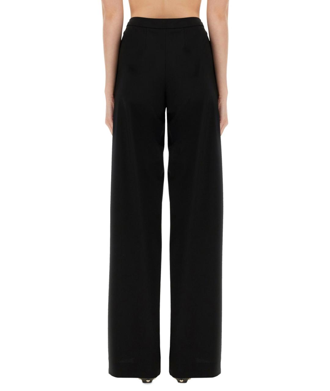 PT TORINO Черные шерстяные прямые брюки, фото 3