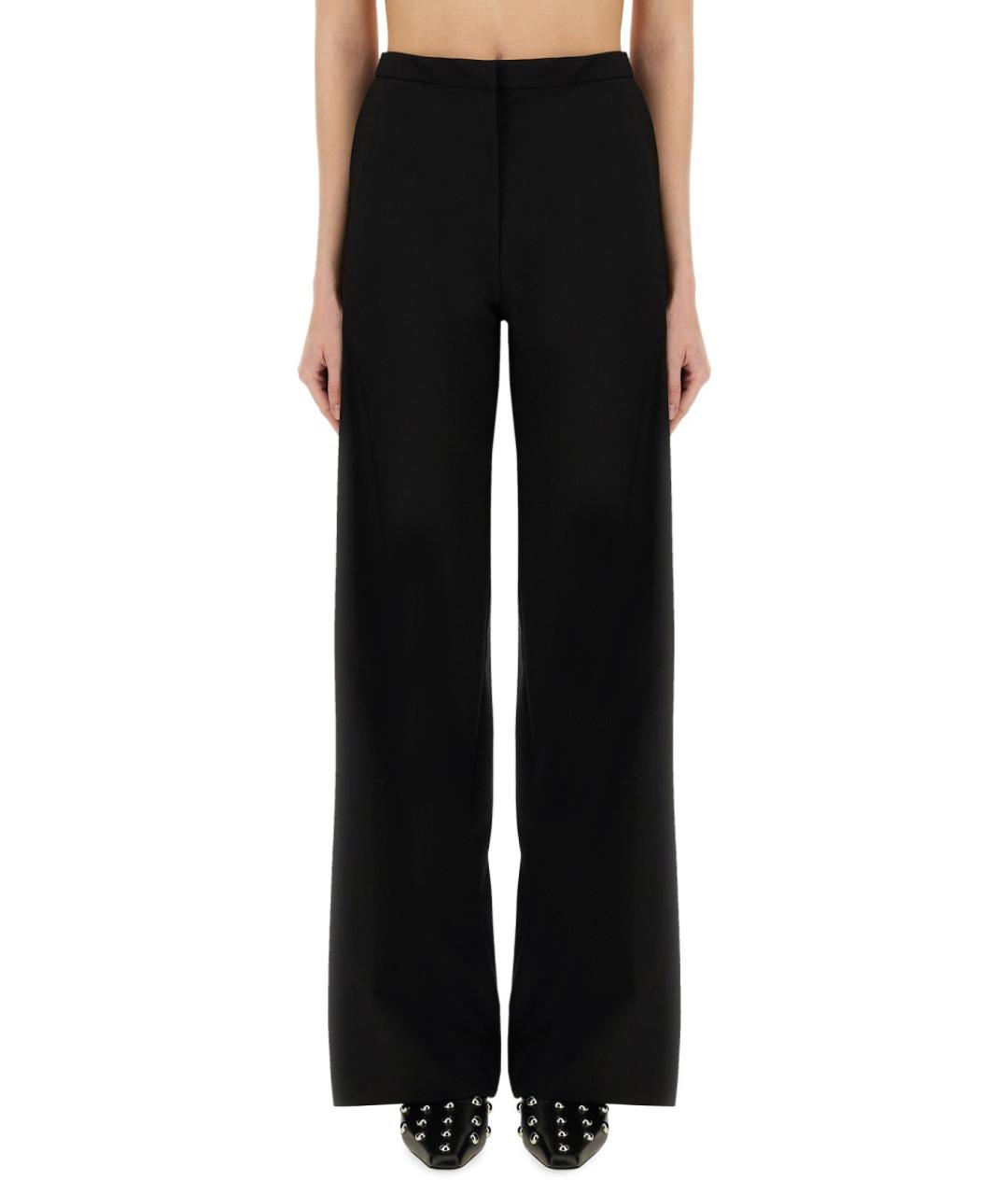 PT TORINO Черные шерстяные прямые брюки, фото 1