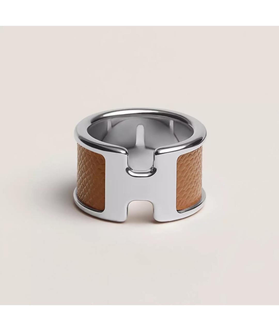 HERMES Серебряное кожаное кольцо, фото 2