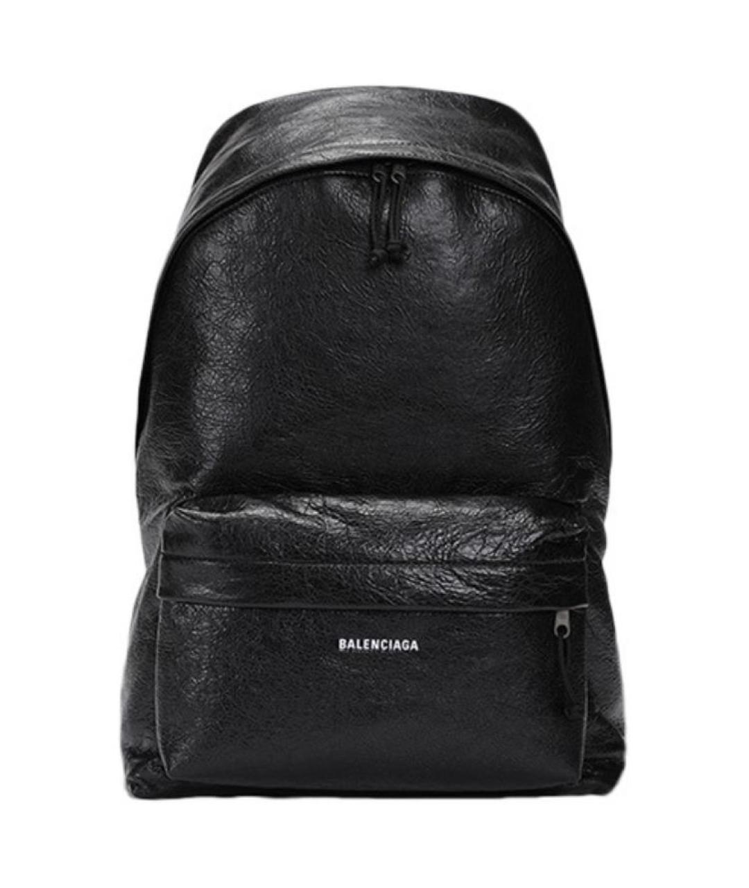 BALENCIAGA Черный кожаный рюкзак, фото 1