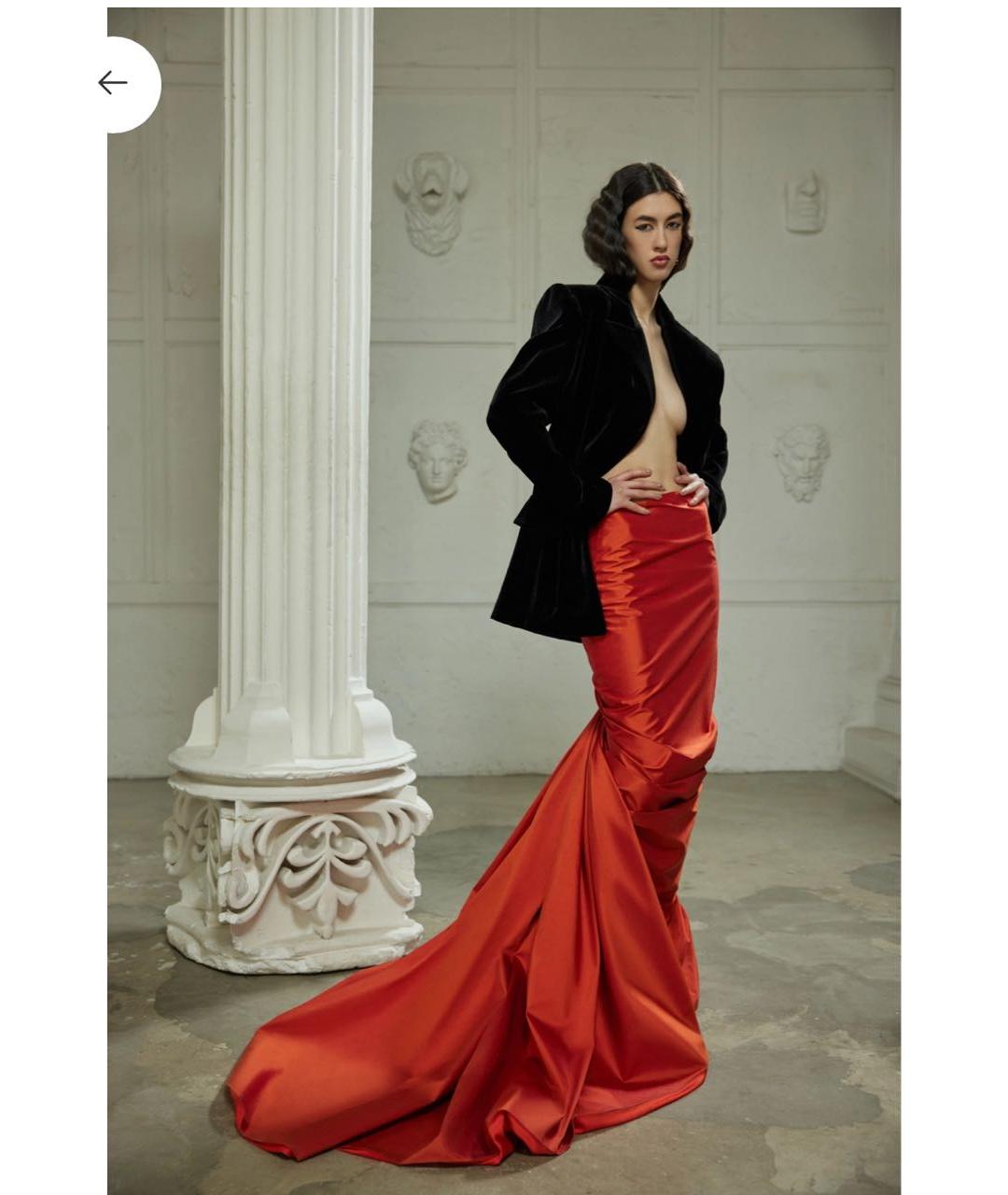 RASARIO Оранжевое шелковое вечернее платье, фото 5