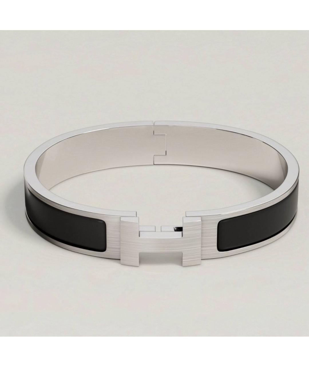 HERMES Черный металлический браслет, фото 3