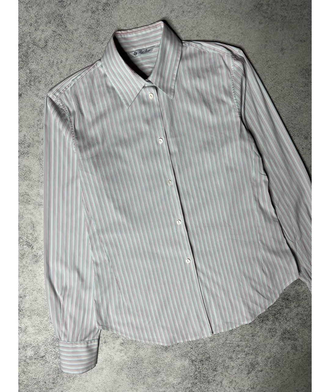 LORO PIANA Голубая хлопко-эластановая рубашка, фото 3