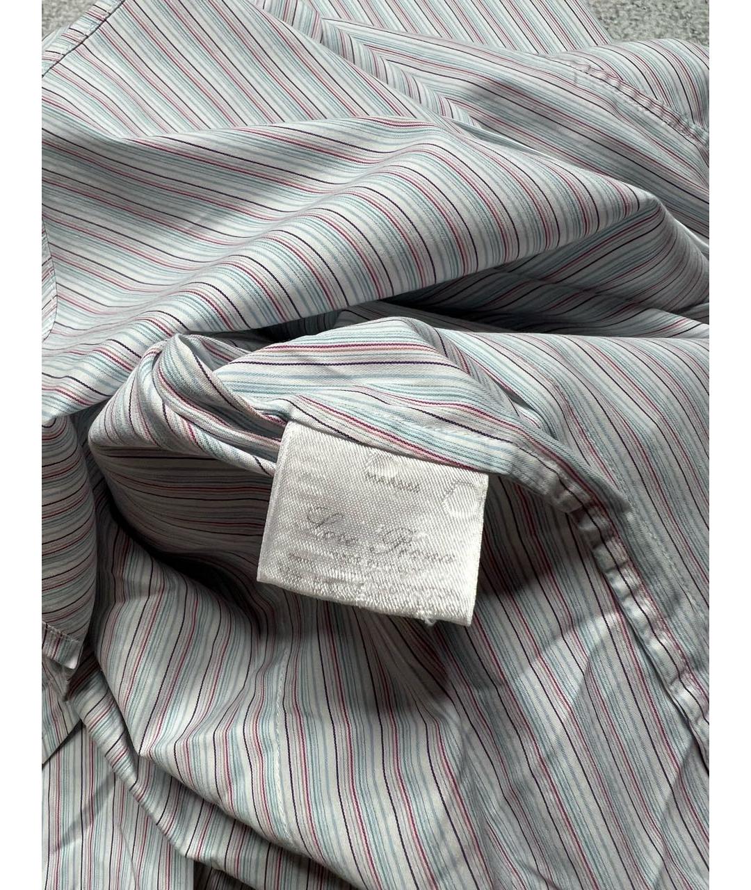 LORO PIANA Голубая хлопко-эластановая рубашка, фото 6