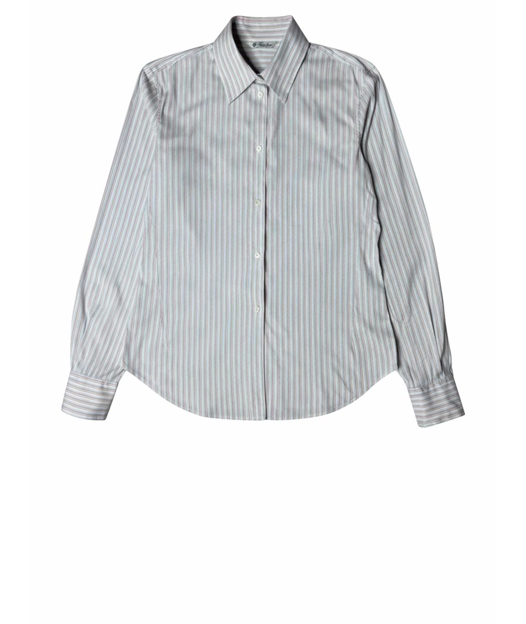 LORO PIANA Голубая хлопко-эластановая рубашка, фото 1