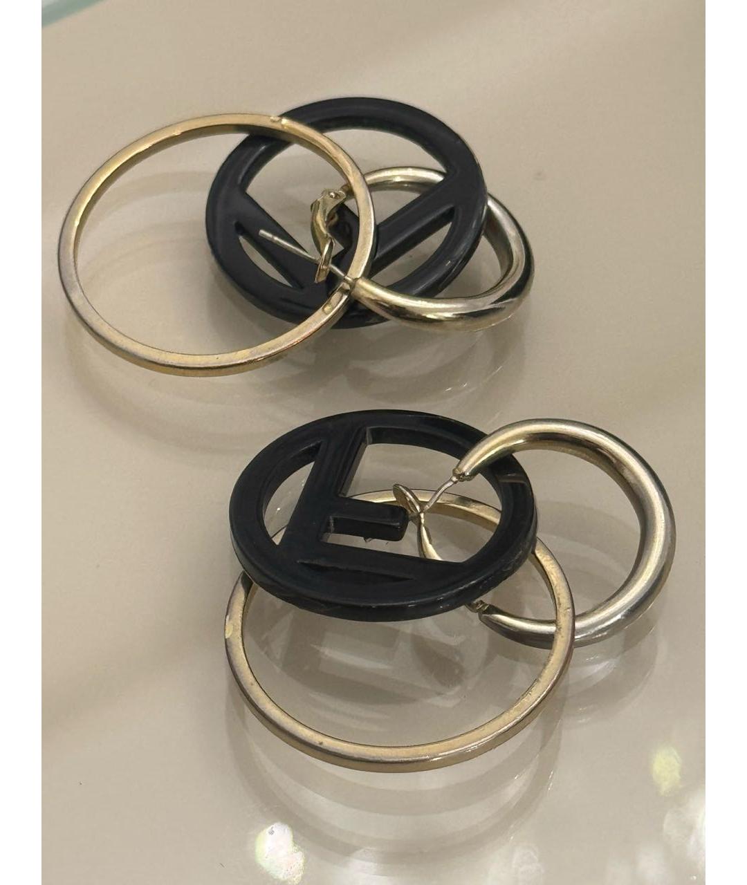 FENDI Серебряные металлические серьги, фото 4