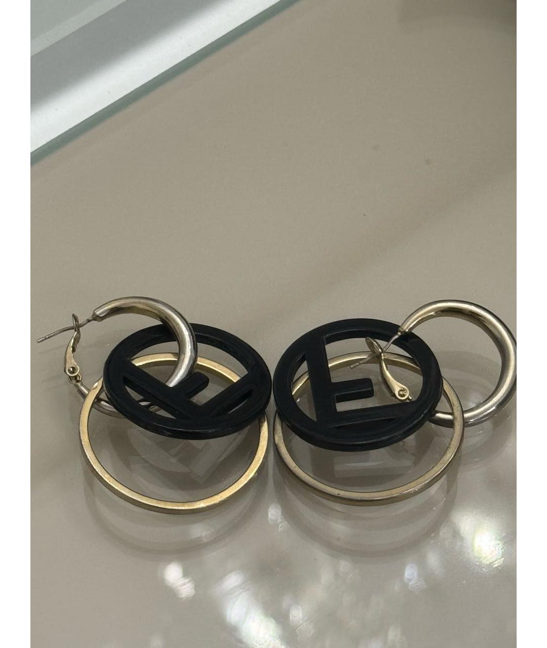 FENDI Серебряные металлические серьги, фото 3