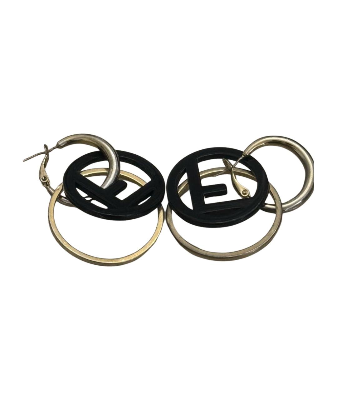 FENDI Серебряные металлические серьги, фото 1