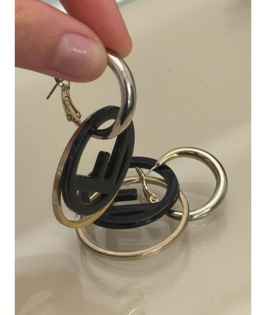 FENDI Серебряные металлические серьги, фото 2