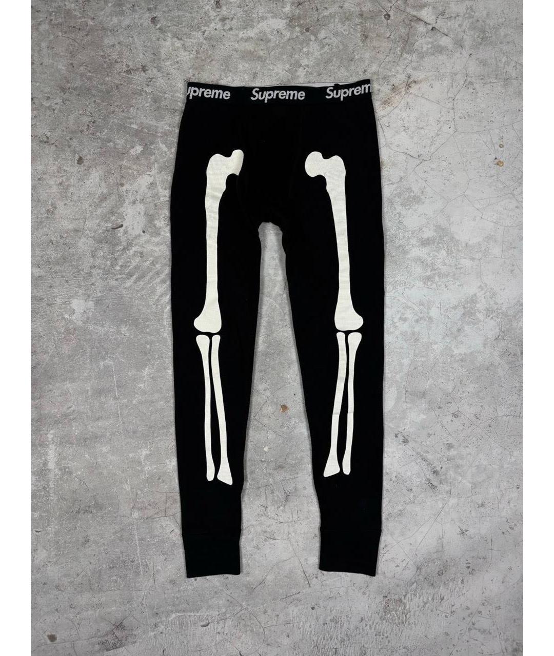 SUPREME Черные хлопковые повседневные брюки, фото 5