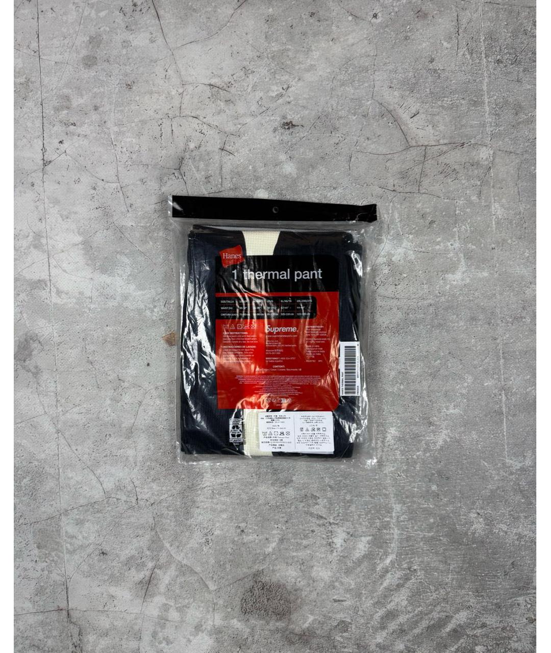 SUPREME Черные хлопковые повседневные брюки, фото 4