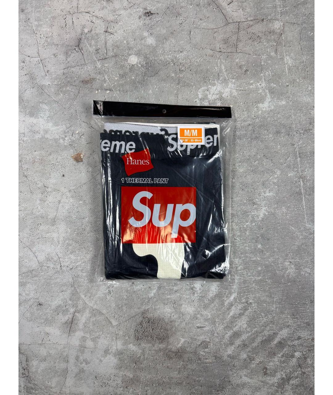 SUPREME Черные хлопковые повседневные брюки, фото 3